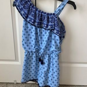 Off-shoulder girls romper